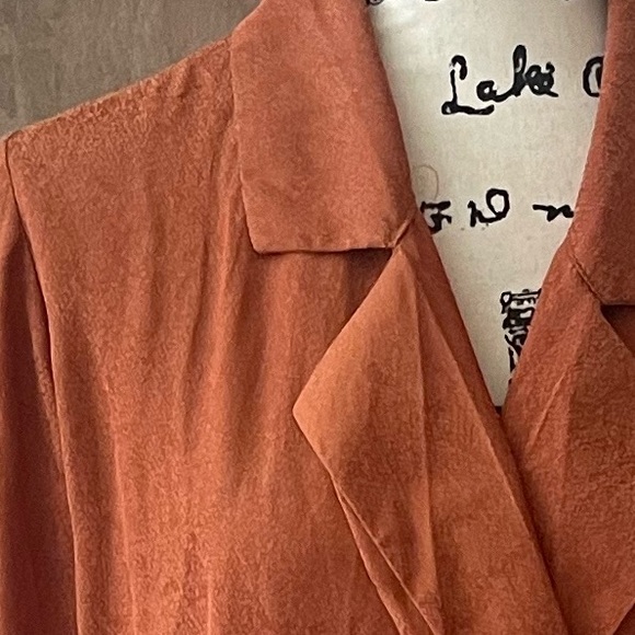 FREE PEOPLE SIMONE WRAP MINI DRESS MEDIUM CINNABAR - Picture 6 of 7